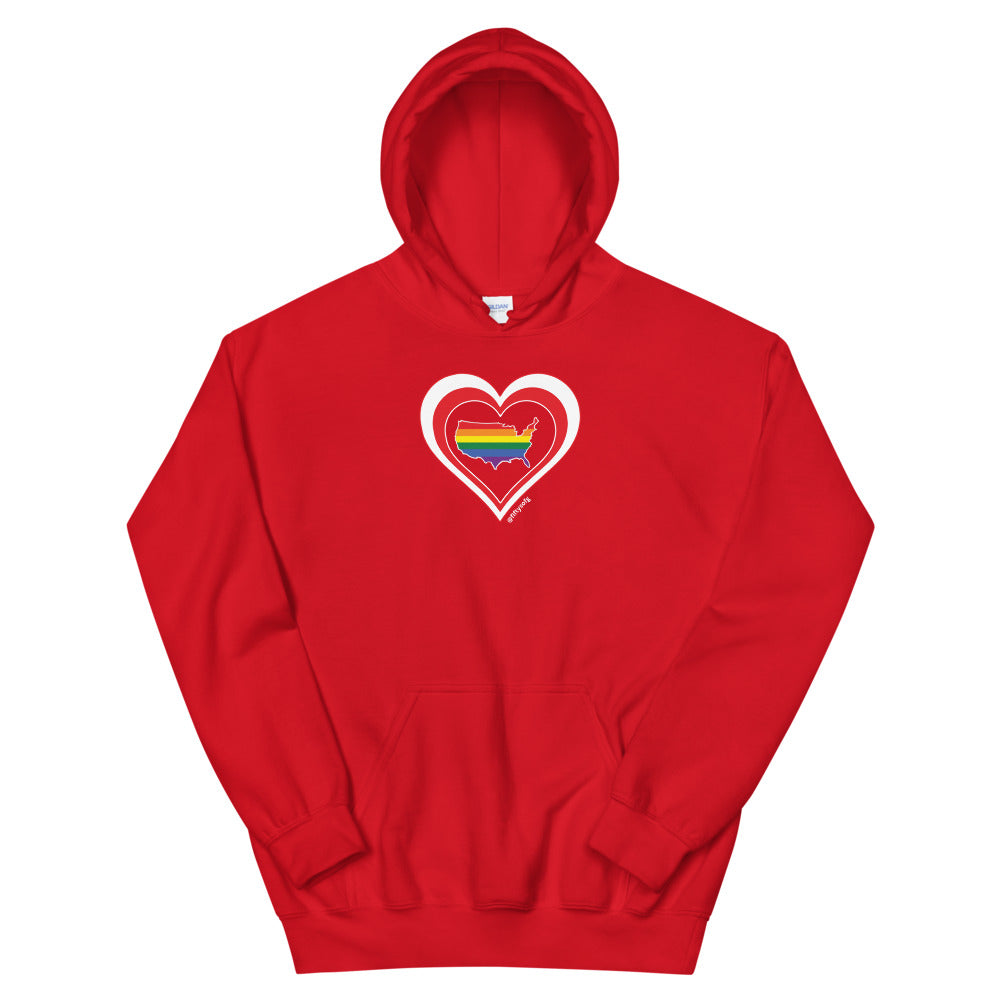 USA Retro Pride United States Heart - Unisex Hoodie