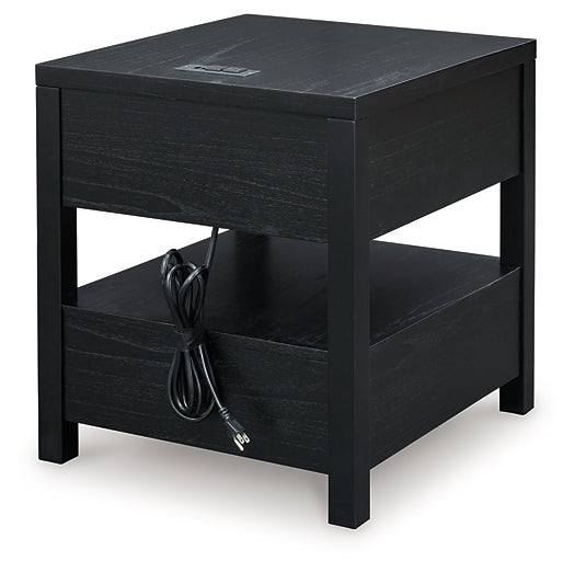 Winbardi Rectangular End Table with USB Charging Ports