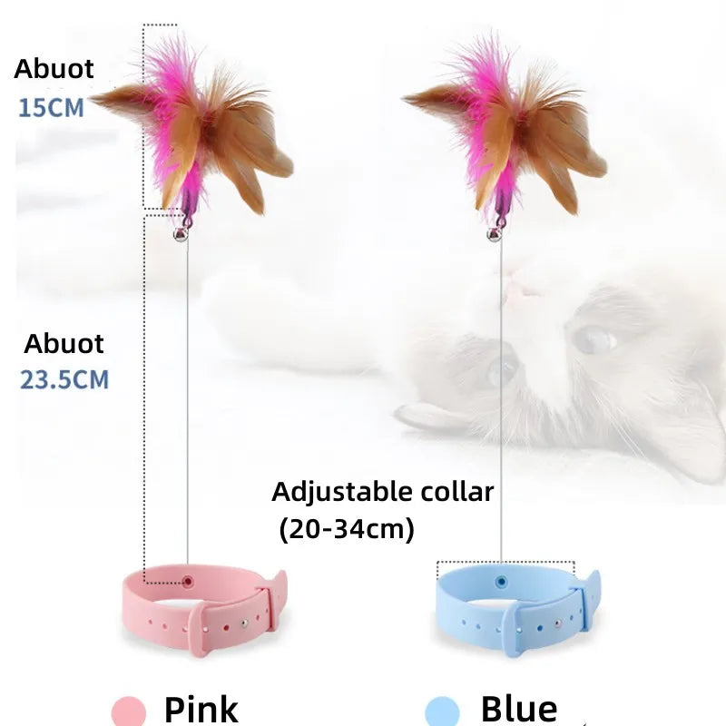 Interactive Cat Toys Funny Feather Teaser Stick with Bell for Kitten Play