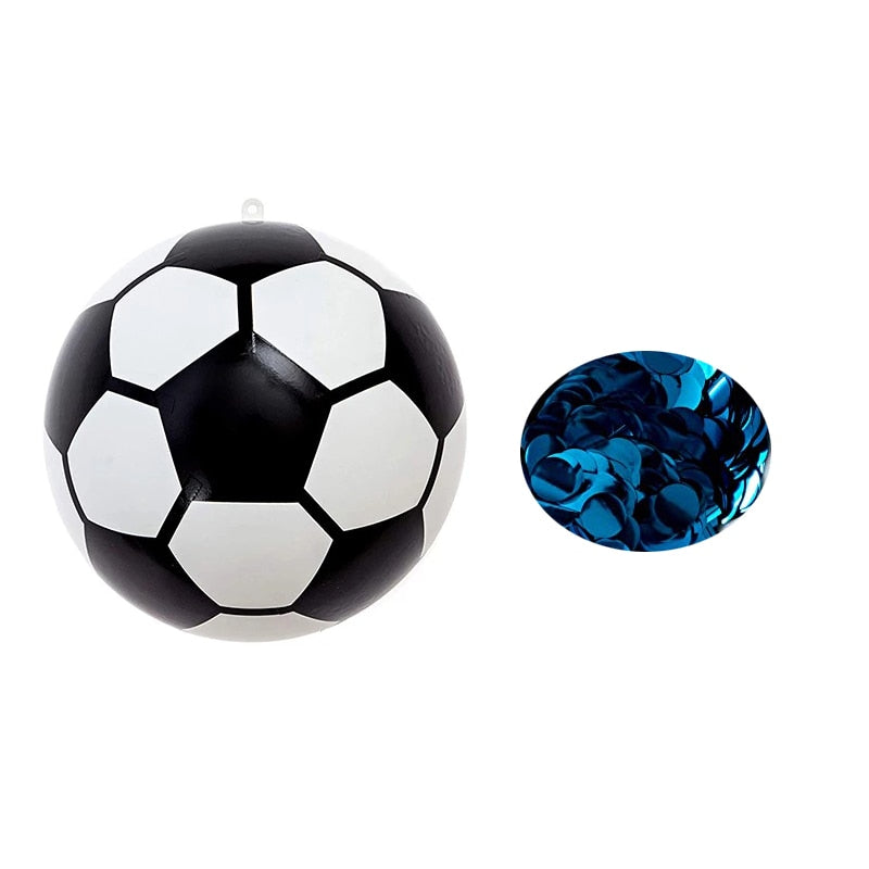 Gender Reveal Exploding Powder Soccer Ball with Blue Pink Powder Sequins Kit for Baby Boys Girls Football Party