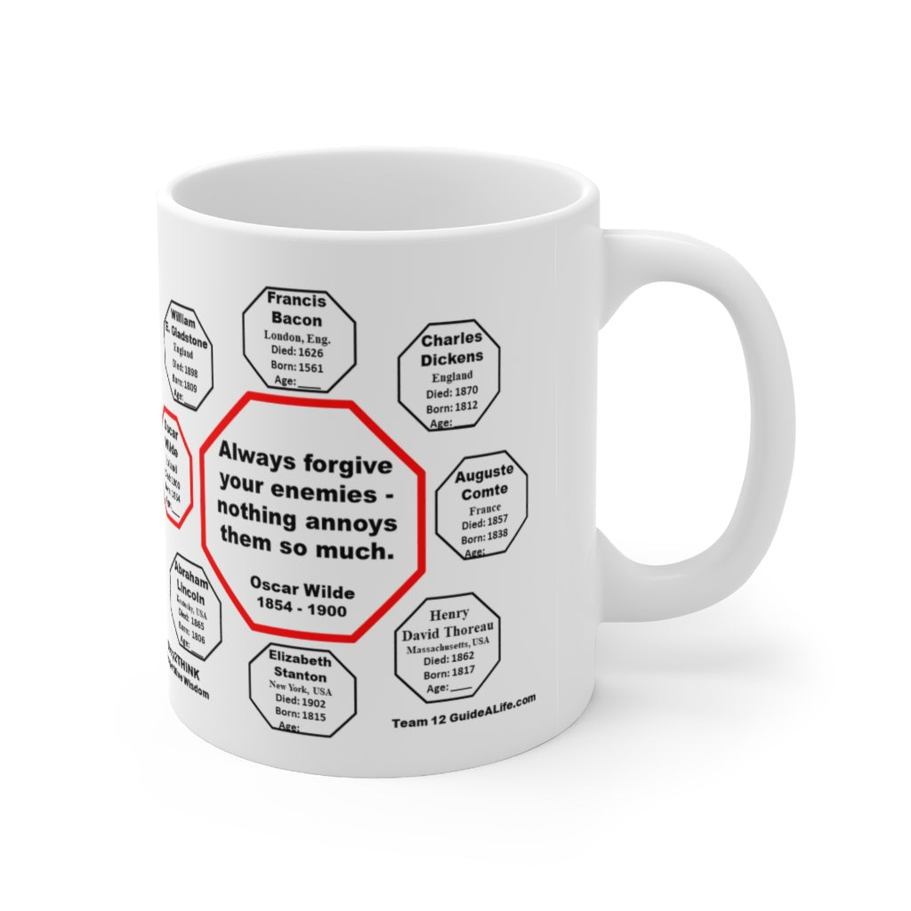 Oscar Wilde Quote Ceramic Mug - 11oz Drink Wisely in MugWisdom