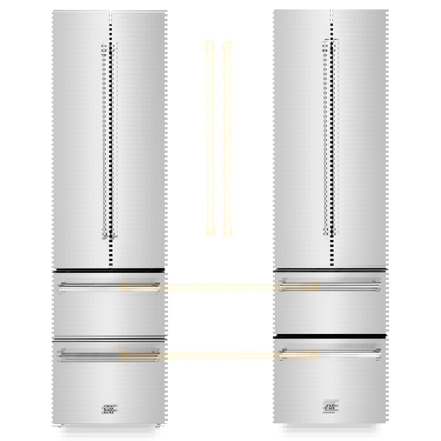 ZLINE 36 Autograph Edition 22.5 cu. ft Freestanding French Door Refrigerator with Ice Maker in Fingerprint Resistant Stainless Steel