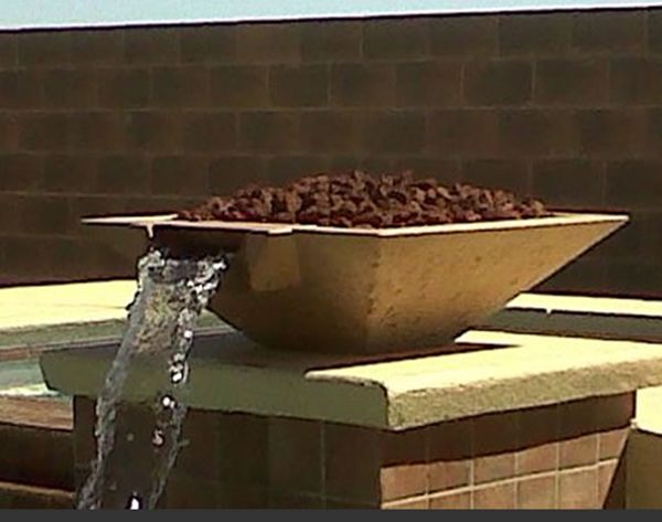 Oblique Fire & Water Bowl with Electronic Ignition - Free Cover [Fire by Design]