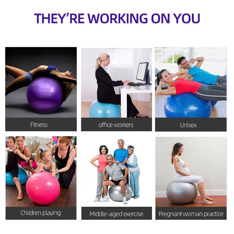 Unisex PVC Fitness/Stability Ball for Yoga, Pilates, and Aerobics
