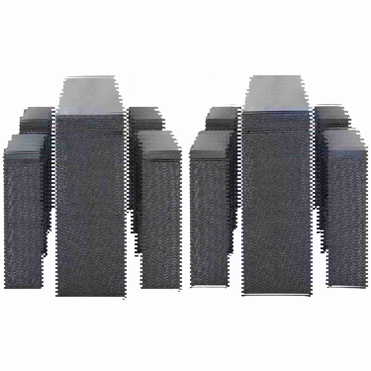 Topmax 5-piece Rattan Outdoor Patio Furniture Set with Gray Cushion and Wicker