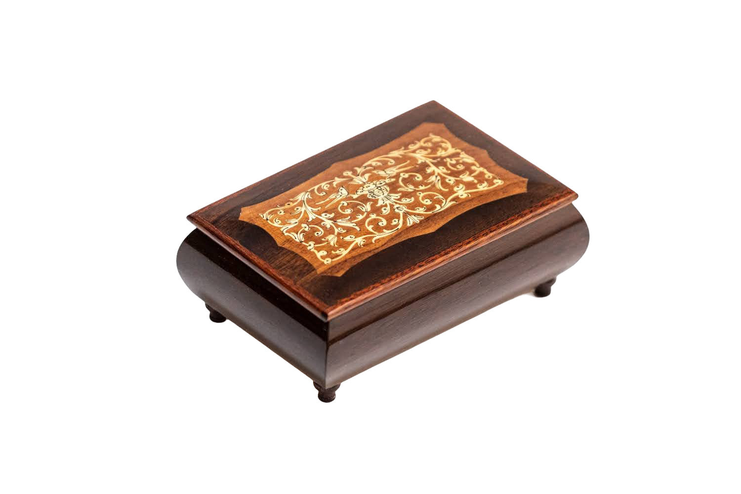Sorrento Music Box Dark Brown Swirls in Glossy Finish