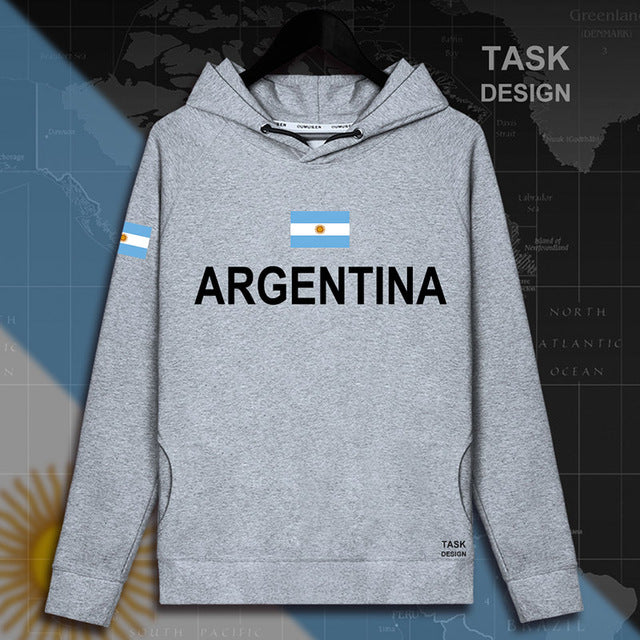 Argentina Argentine AR Men's Hoodie Pullovers - Thin Streetwear Hoodies with Nation Flag Print