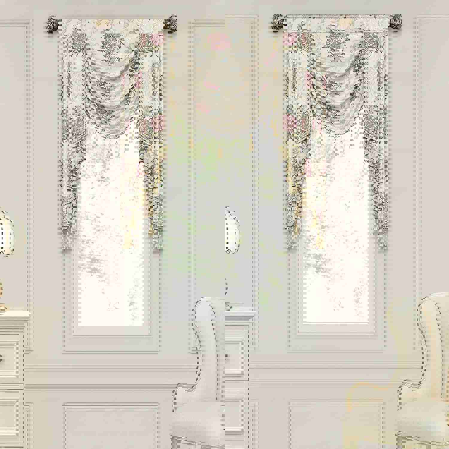 Valencia Swag Valance - French Countryside Inspired Jacquard Fabric