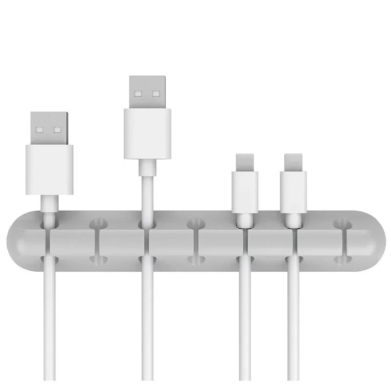 SRline 3/5/7 Clips Cable Winder - Self Adhesive USB Charging Cable Holder for Desk Organization