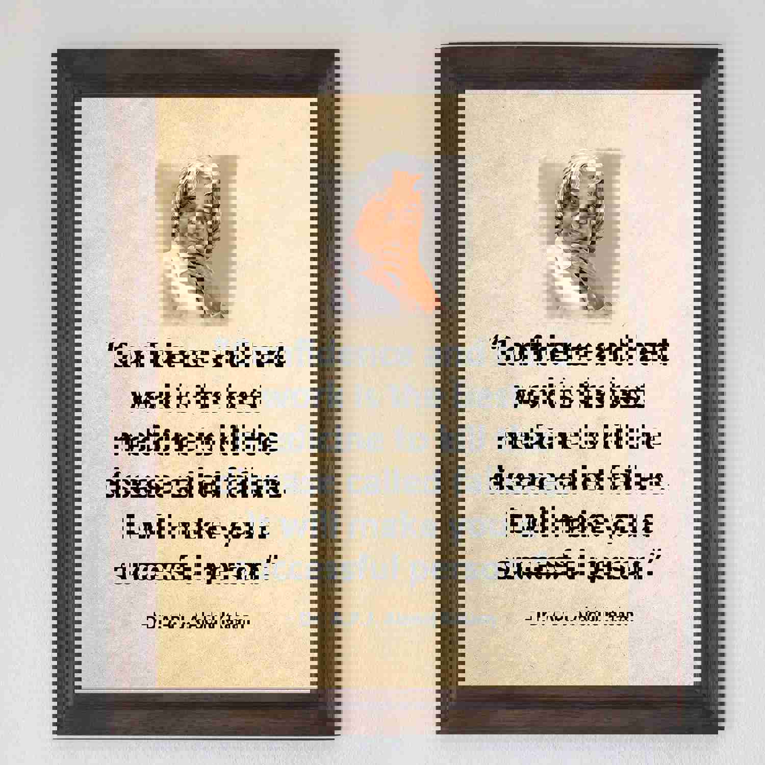 Confidence and Hard Work Motivational Wall Art Print - 8 x 10 Inspirational Sign for Home, Office, School, or Dorm