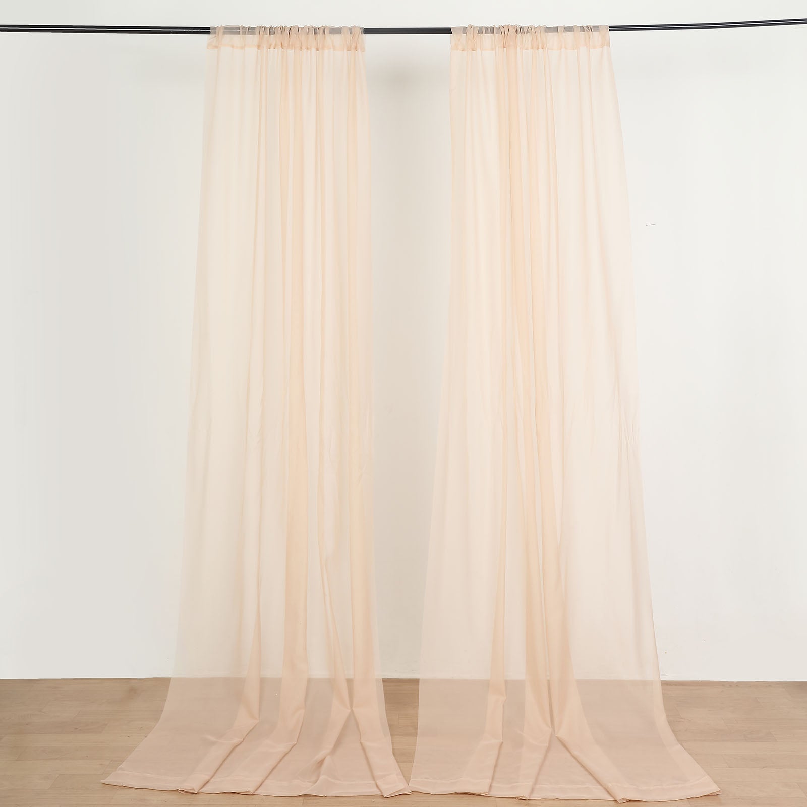 2 Pack Inherently Flame Resistant Chiffon Curtain Panels, Sheer Premium Organza Backdrops With Rod Pockets - 10ftx10ft