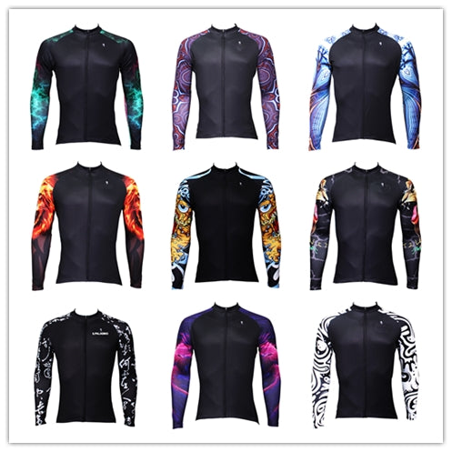ILPALADINO Cool-arm Mens Cycling Black Long-sleeve Jerseys - Spring Autumn Outdoor Sports Gear