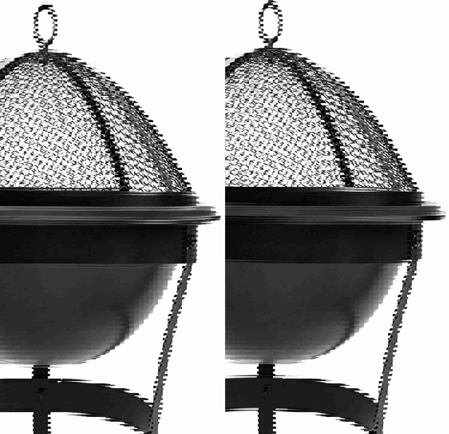 Sorbus 22" Fire Pit Bowl with Mesh Cover, Log Grate, and Poker Tool for Outdoor Use