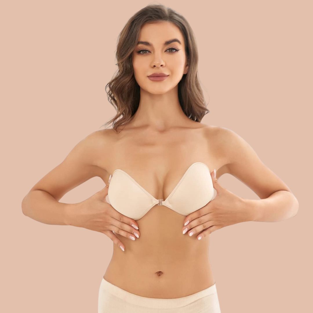 LauraCollection® Hemmed Round Cup Supportive Adhesive Push-Up Bra [BUY 1 GET 1 FREE]