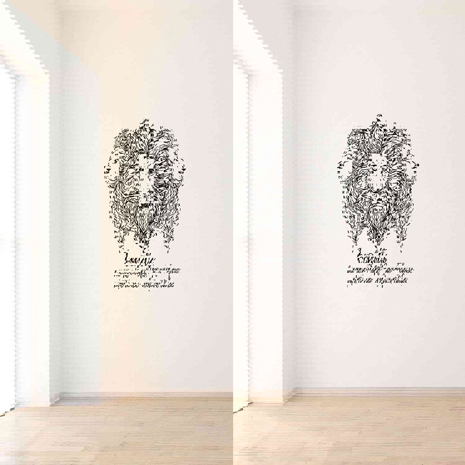 Animal Life Quote Vinyl Wall Sticker Decal - Personality Lion Motivation Quote