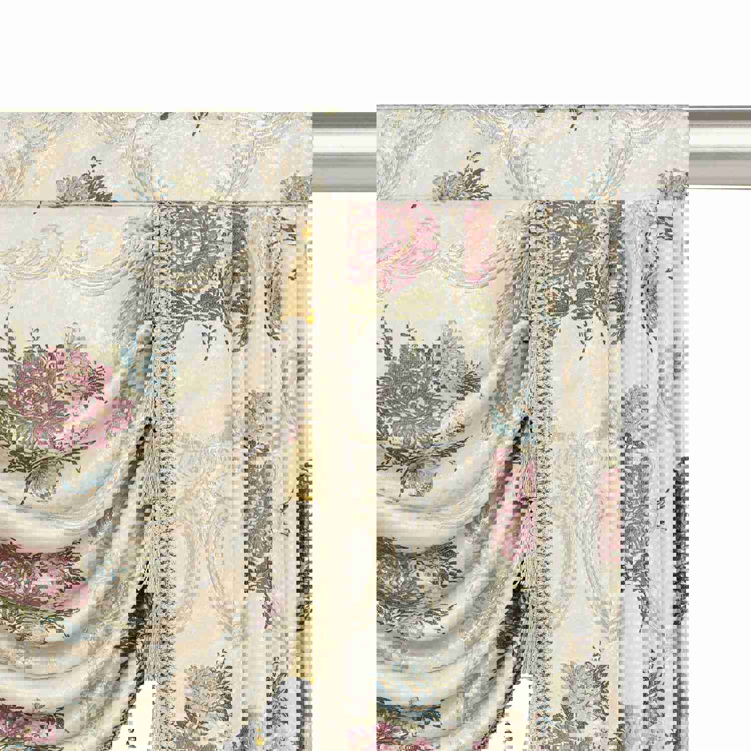 Valencia Swag Valance - French Countryside Inspired Jacquard Fabric