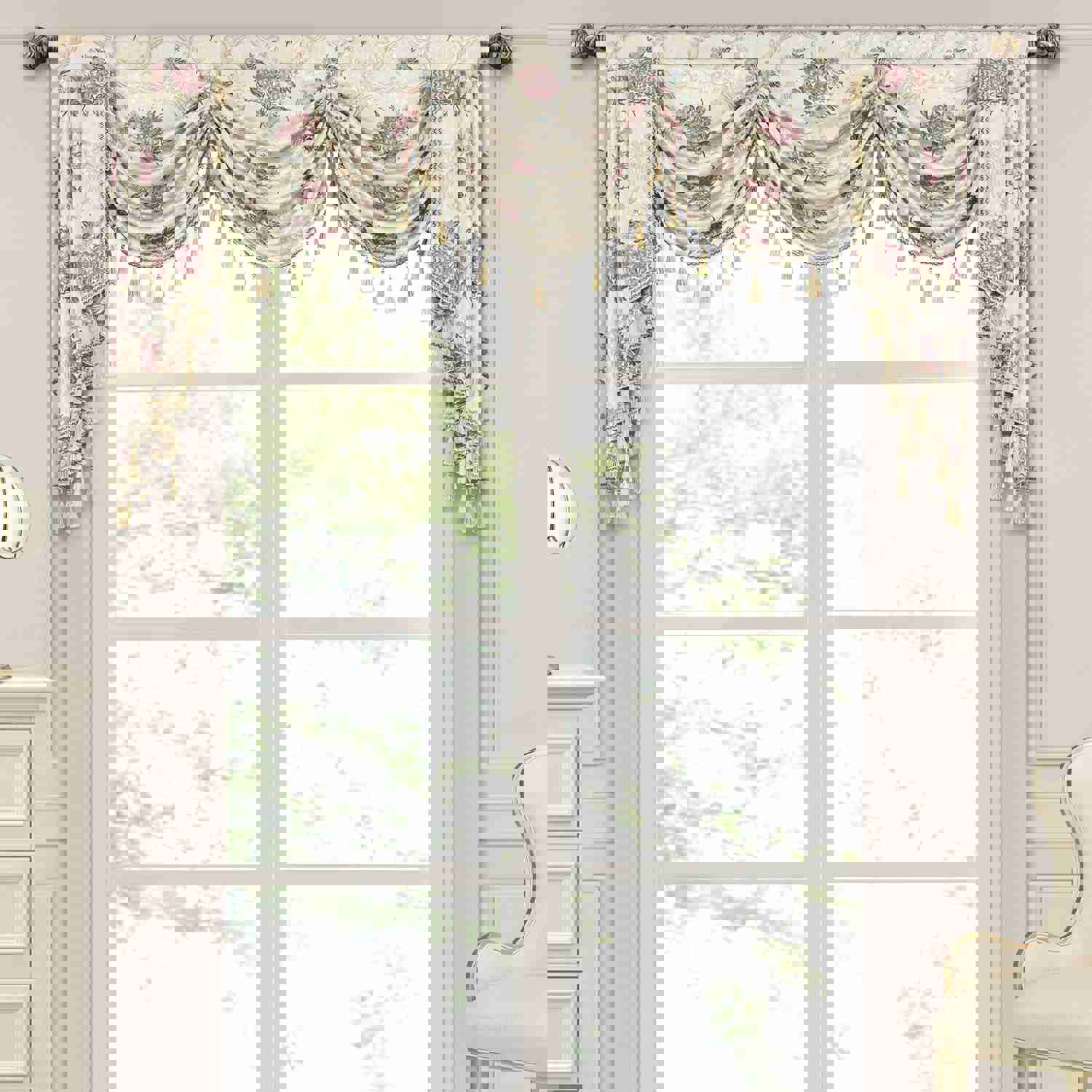 Valencia Swag Valance - French Countryside Inspired Jacquard Fabric