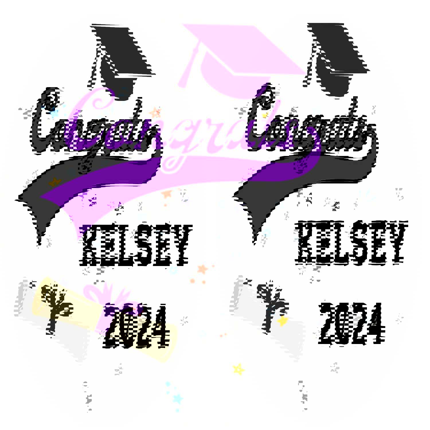Personalized Grad Party Sticker Bundle - Varsity Congrats