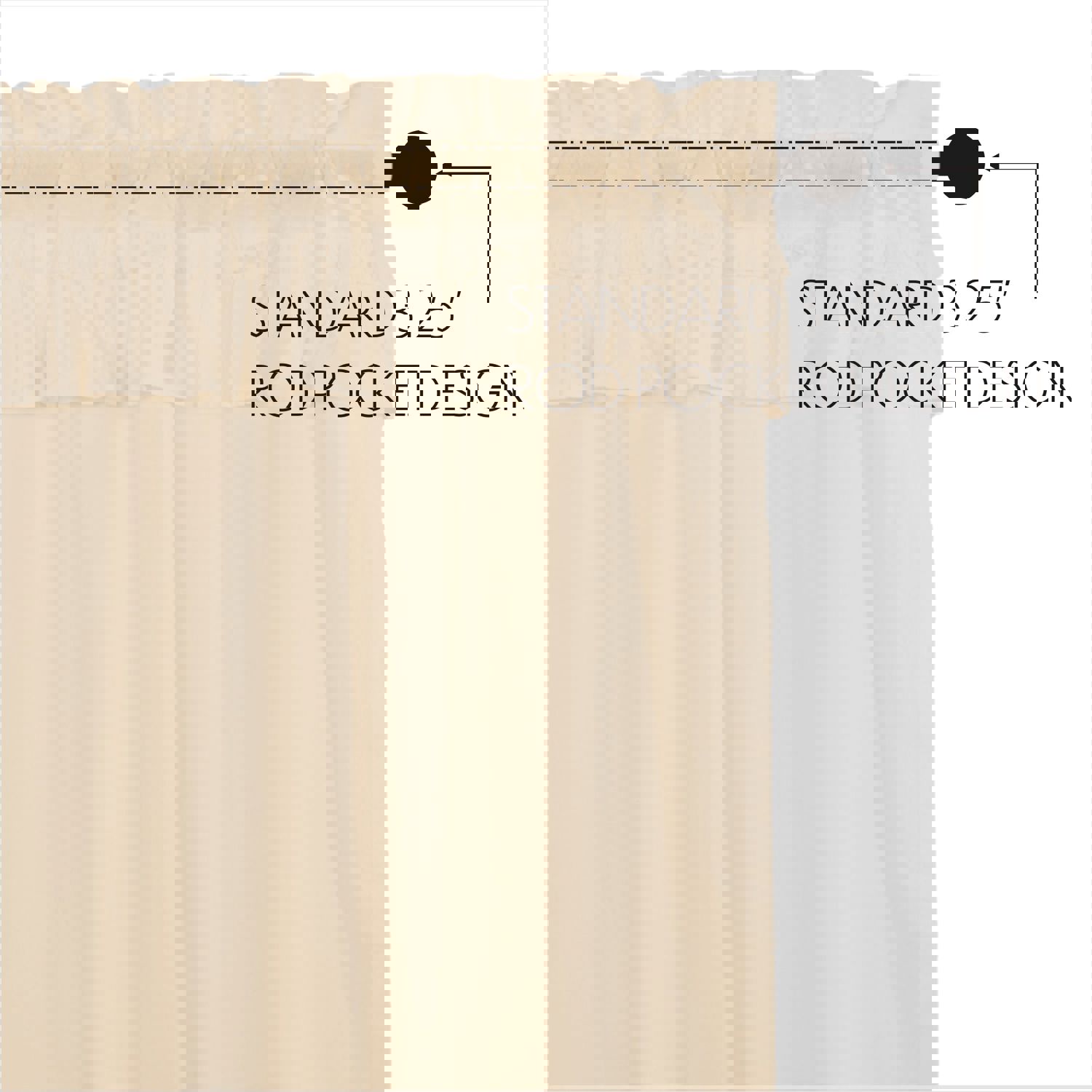 Muslin Ruffled Unbleached Natural Valance 16x72 - Modern Farmhouse Window Decor