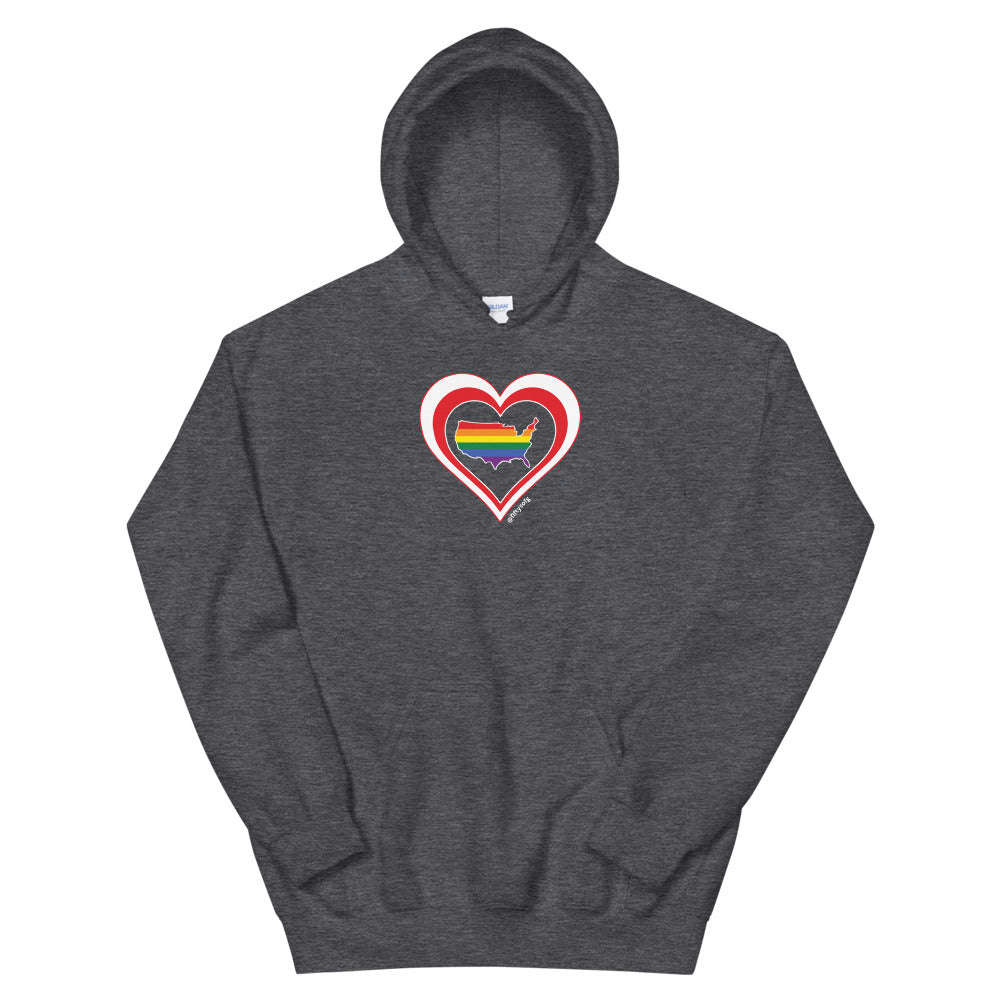 USA Retro Pride United States Heart - Unisex Hoodie