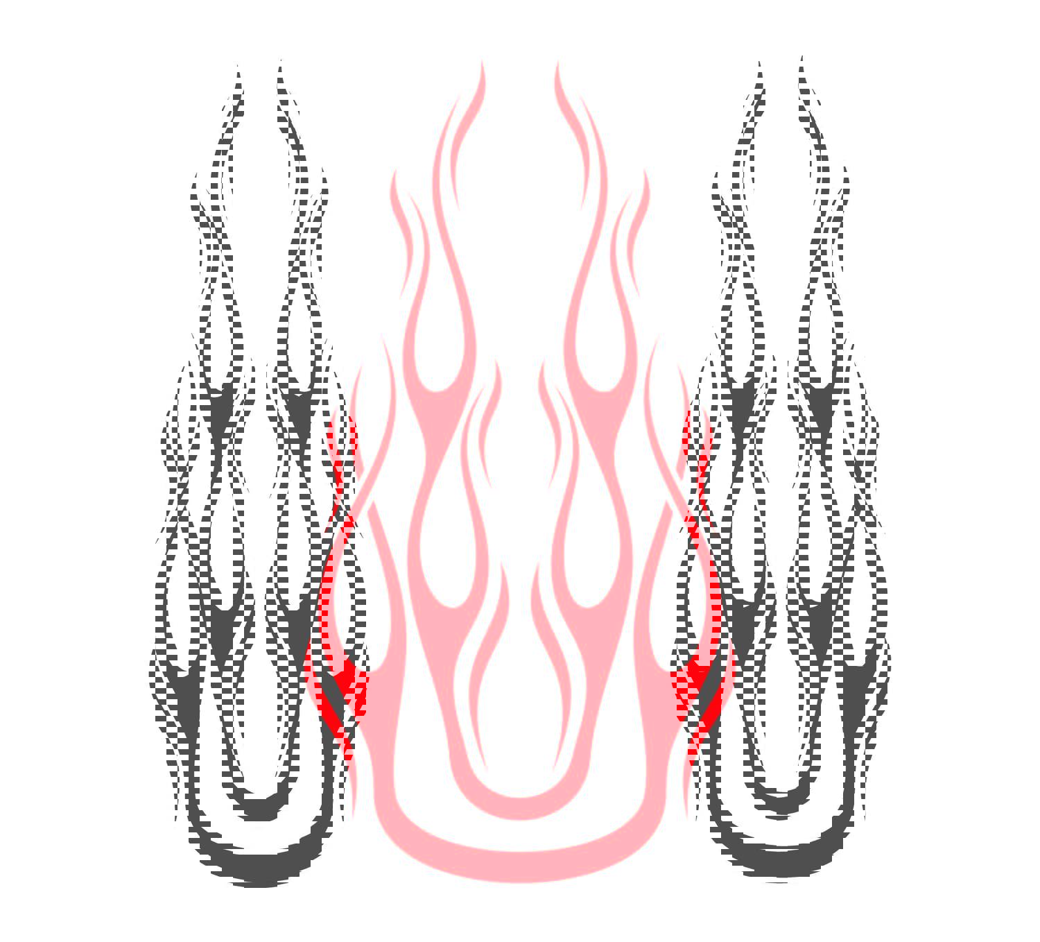 Auto Truck Car Hood Flames Graphics Decals HH56 - High Gloss Vinyl Stickers