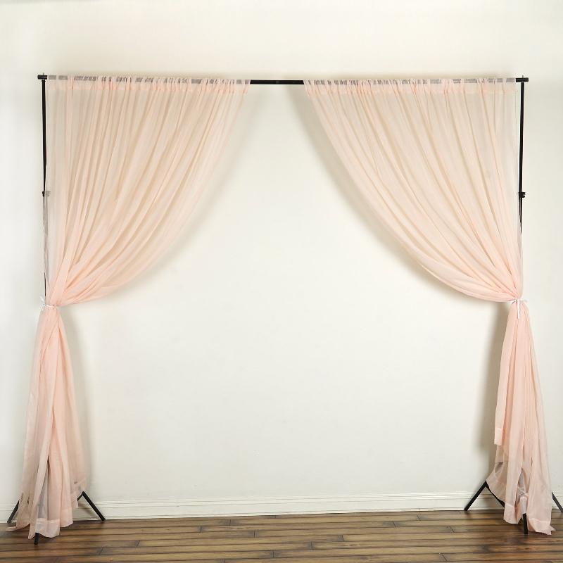 2 Pack Inherently Flame Resistant Chiffon Curtain Panels, Sheer Premium Organza Backdrops With Rod Pockets - 10ftx10ft