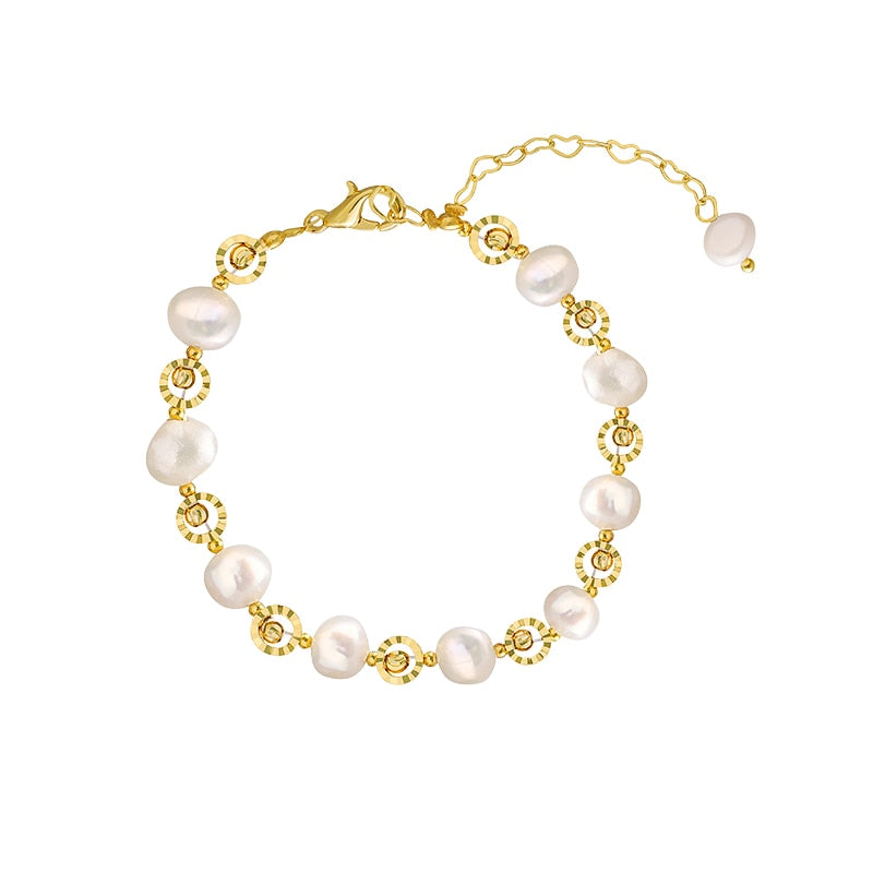 2022 Korea High-end Baroque Natural Freshwater Pearl Adjustable Elegant Bracelet for Women