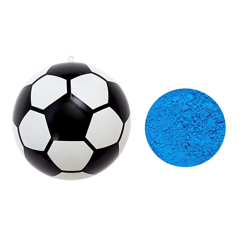 Gender Reveal Exploding Powder Soccer Ball with Blue Pink Powder Sequins Kit for Baby Boys Girls Football Party