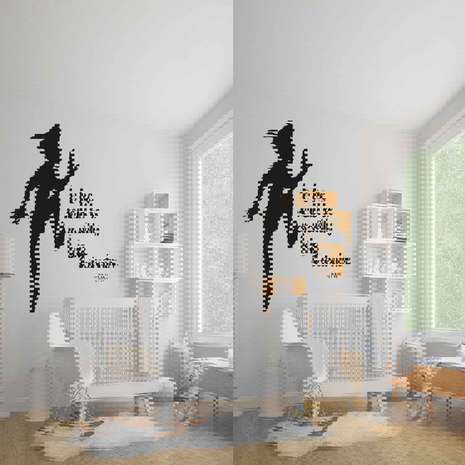 Girls Quotes Vinyl Wall Art Sticker Decal - Peter Pan Silhouette Awfully Big Adventure