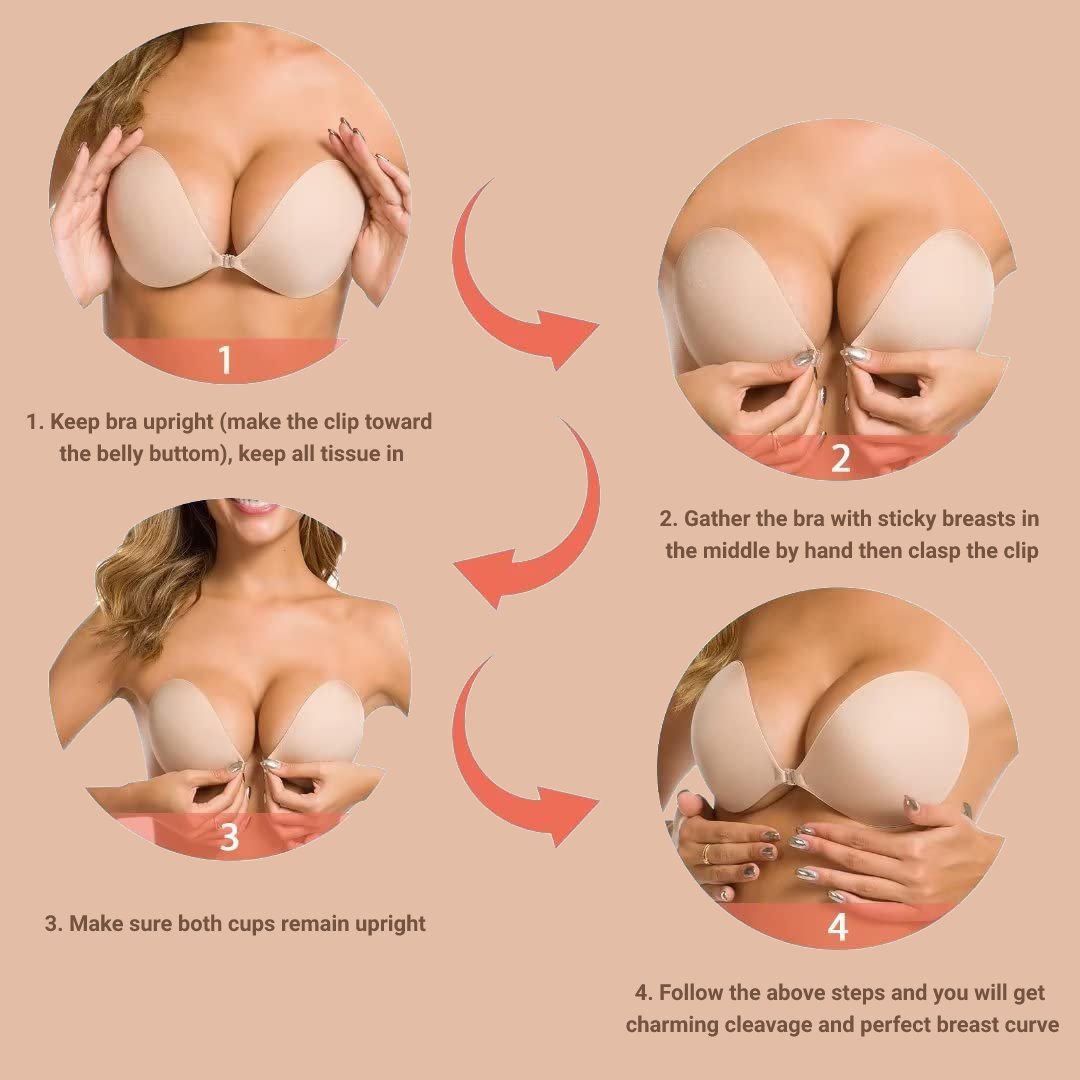 LauraCollection® Hemmed Round Cup Supportive Adhesive Push-Up Bra [BUY 1 GET 1 FREE]