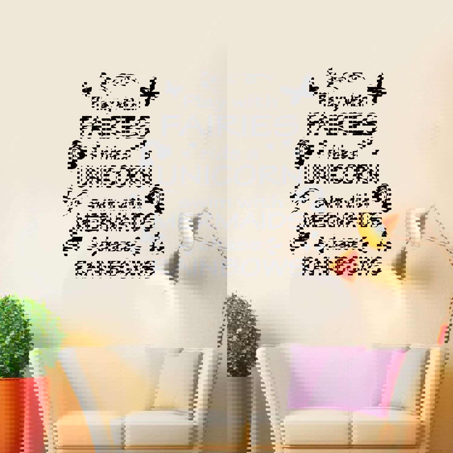 Inspirational Quote Vinyl Wall Sticker Decal - Play With Fairies