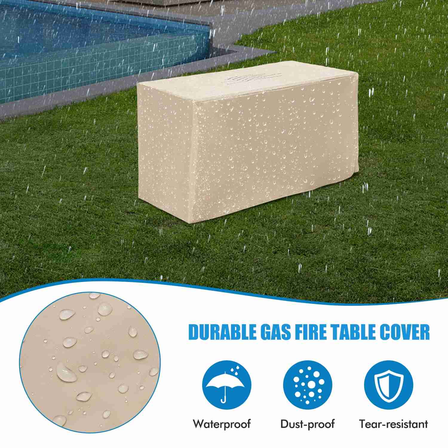 Tangkula 43 Inch Propane Fire Pit Table with Removable Lid, 50,000 BTU Outdoor Gas Fire Table