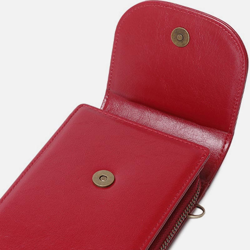 Large Capacity Genuine Leather Crossbody Phone Bag for Women