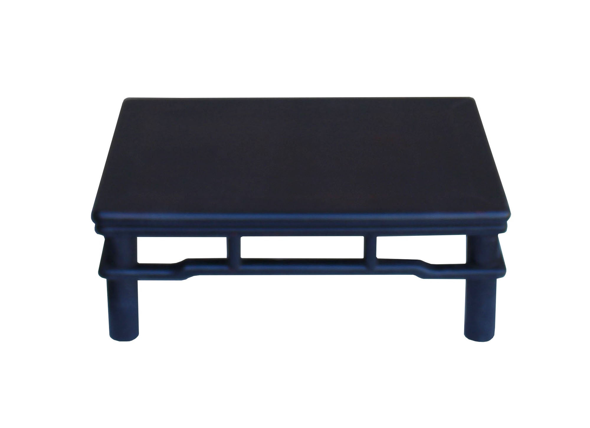 Dark Brown Rosewood Simple Oriental Round Legs Rectangular Display Table Stand