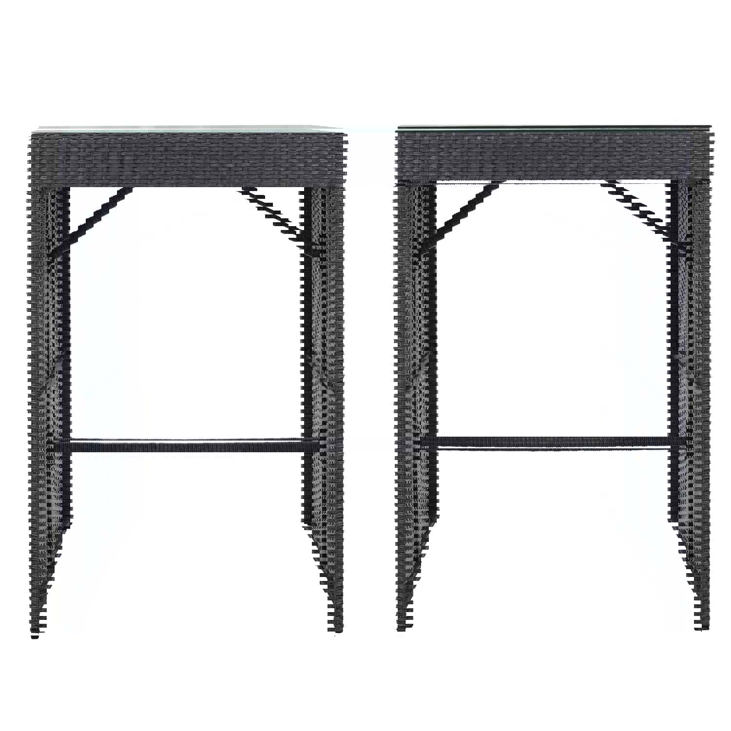 Topmax 5-piece Rattan Outdoor Patio Furniture Set with Gray Cushion and Wicker