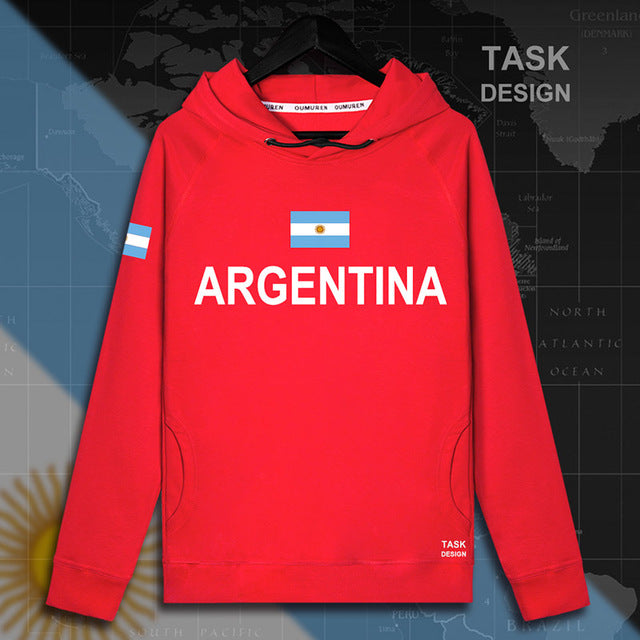 Argentina Argentine AR Men's Hoodie Pullovers - Thin Streetwear Hoodies with Nation Flag Print