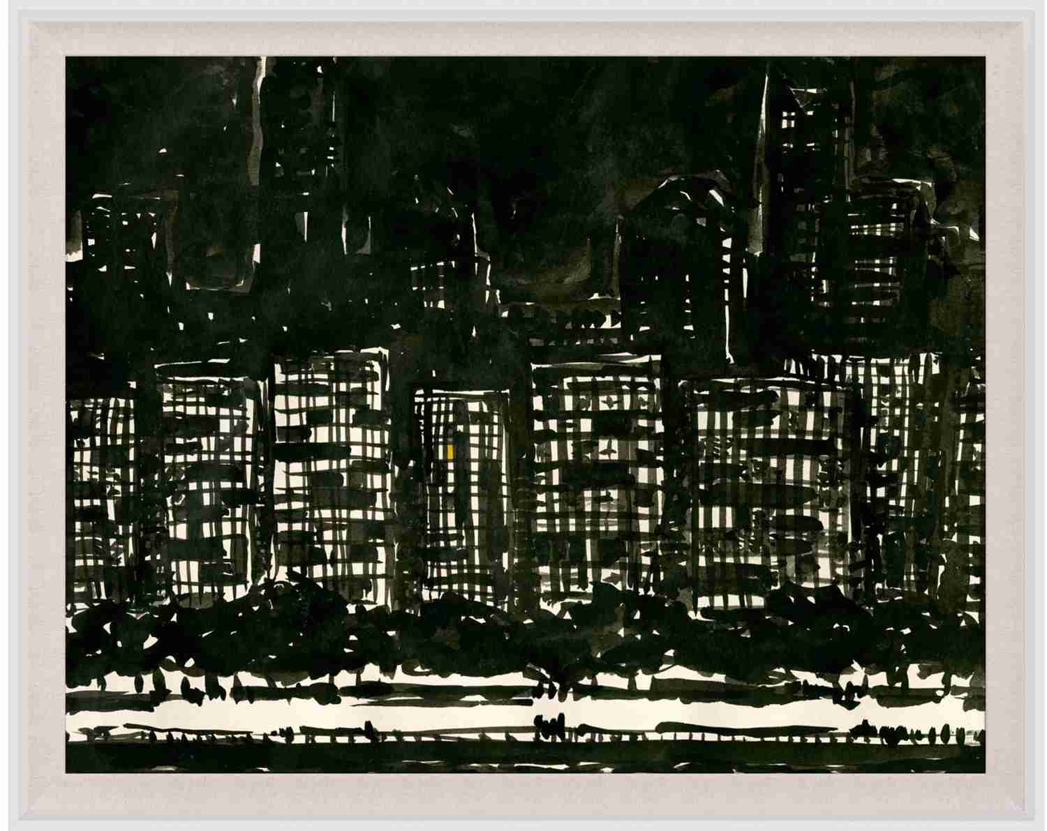 Axtons New York Art Print by Natural Curiosities - Handmade Wooden Framed City Landscape