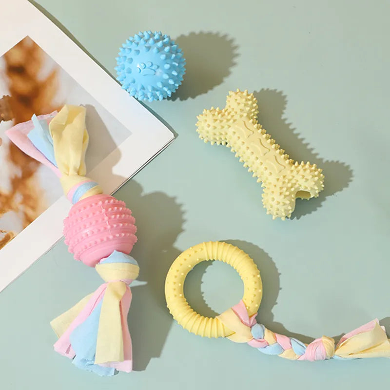 TPR Knot Dog Chew Toy for Small Dogs - Bite Resistant & Teeth Cleaning
