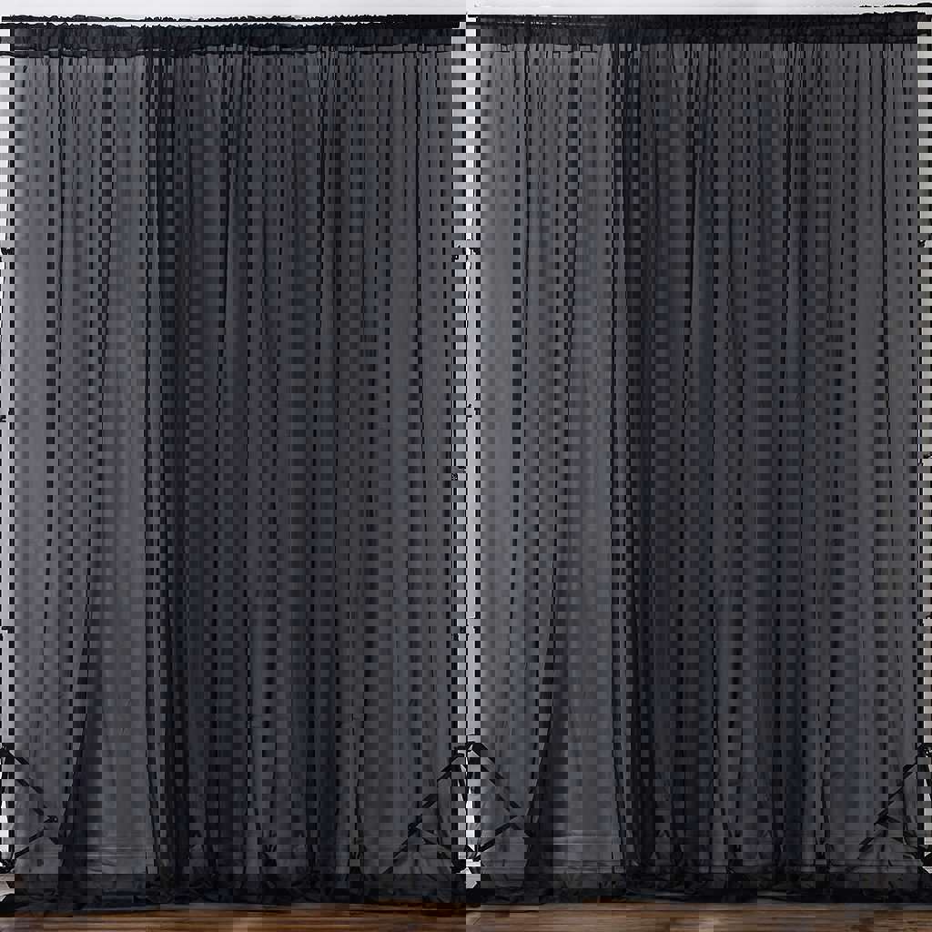 2 Pack Inherently Flame Resistant Chiffon Curtain Panels, Sheer Premium Organza Backdrops With Rod Pockets - 10ftx10ft