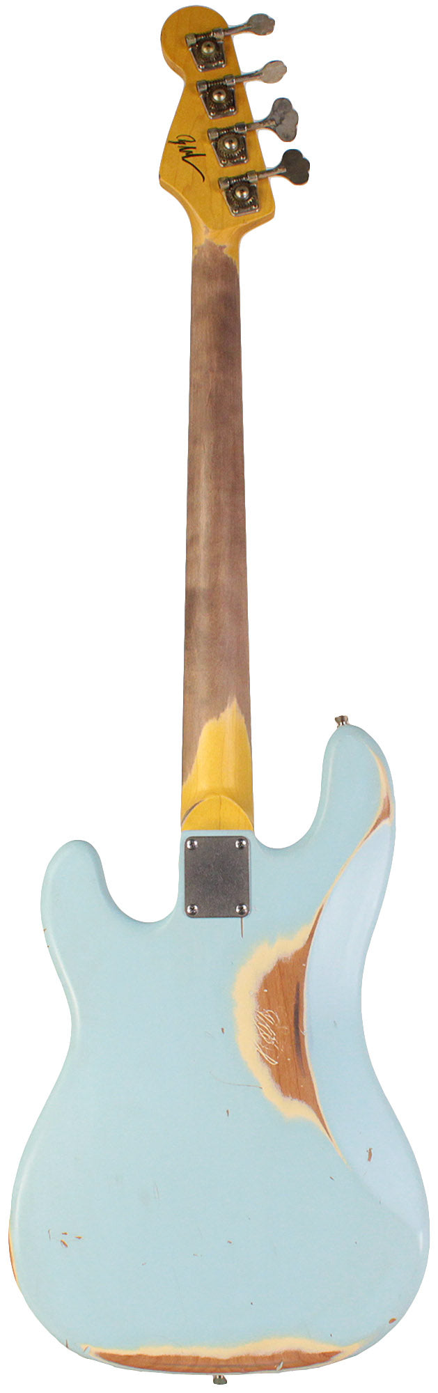 Nash PB-63 Bass Guitar, Sonic Blue, Heavy Aging