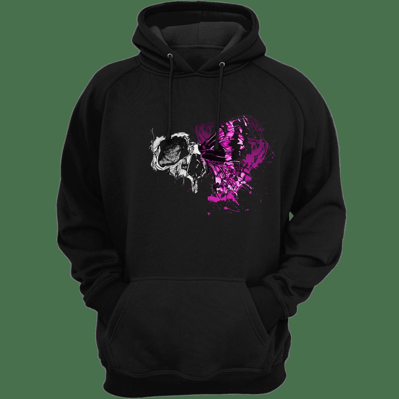 Circle of Life Hoodie with Butterfly and Skull Design