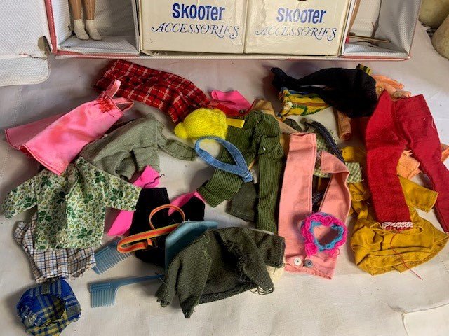 Vintage Skipper & Skooter Dolls Clothing, Case & Accessories Set