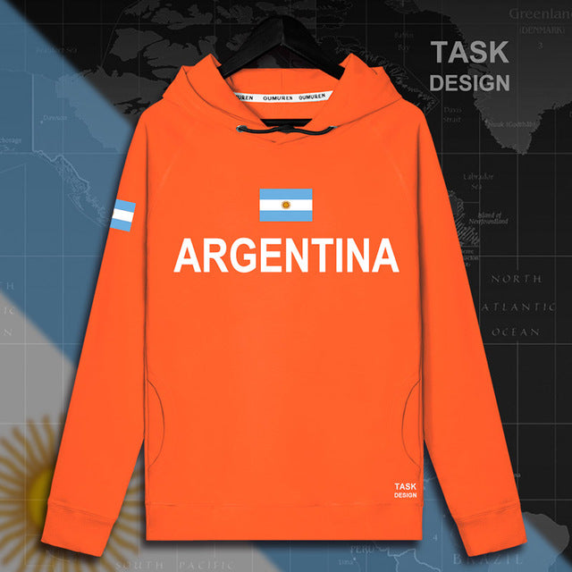 Argentina Argentine AR Men's Hoodie Pullovers - Thin Streetwear Hoodies with Nation Flag Print