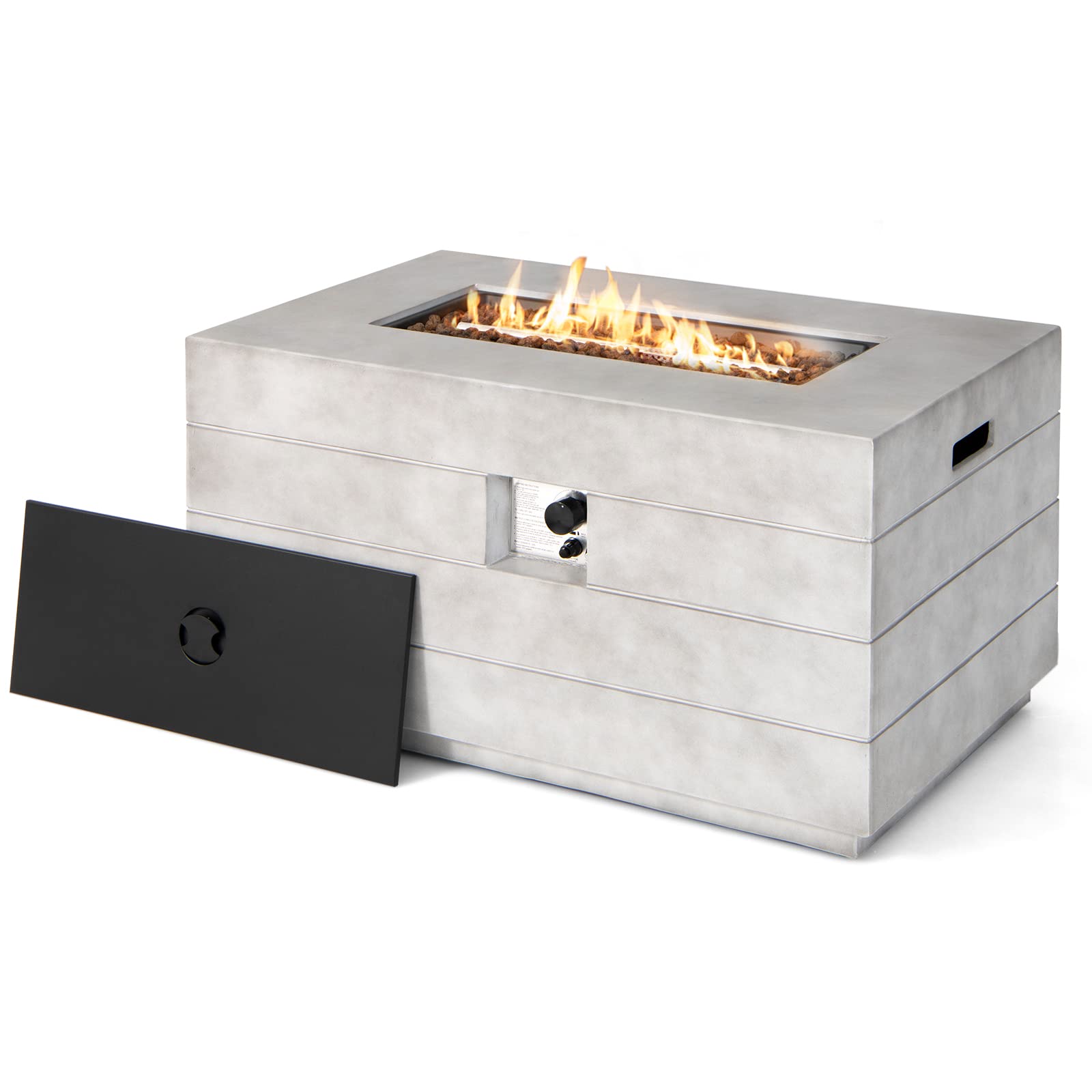 Tangkula 43-inch Concrete Propane Gas Fire Pit Table