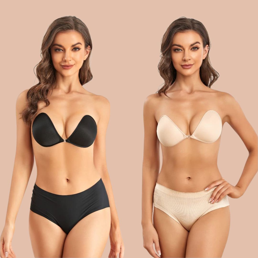 LauraCollection® Hemmed Round Cup Supportive Adhesive Push-Up Bra [BUY 1 GET 1 FREE]