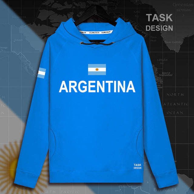 Argentina Argentine AR Men's Hoodie Pullovers - Thin Streetwear Hoodies with Nation Flag Print