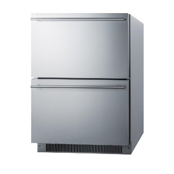 Summit ADRD24 24 Stainless Steel 4.8 cu.ft 2-Drawer Outdoor Refrigerator