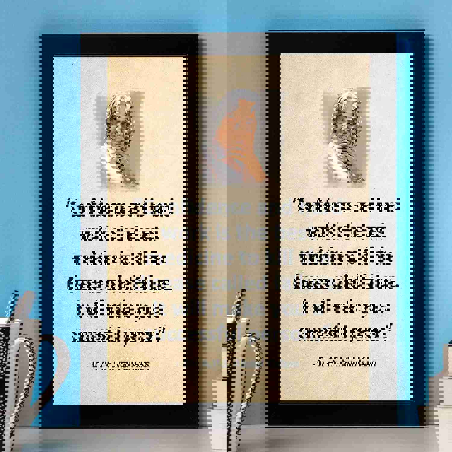 Confidence and Hard Work Motivational Wall Art Print - 8 x 10 Inspirational Sign for Home, Office, School, or Dorm