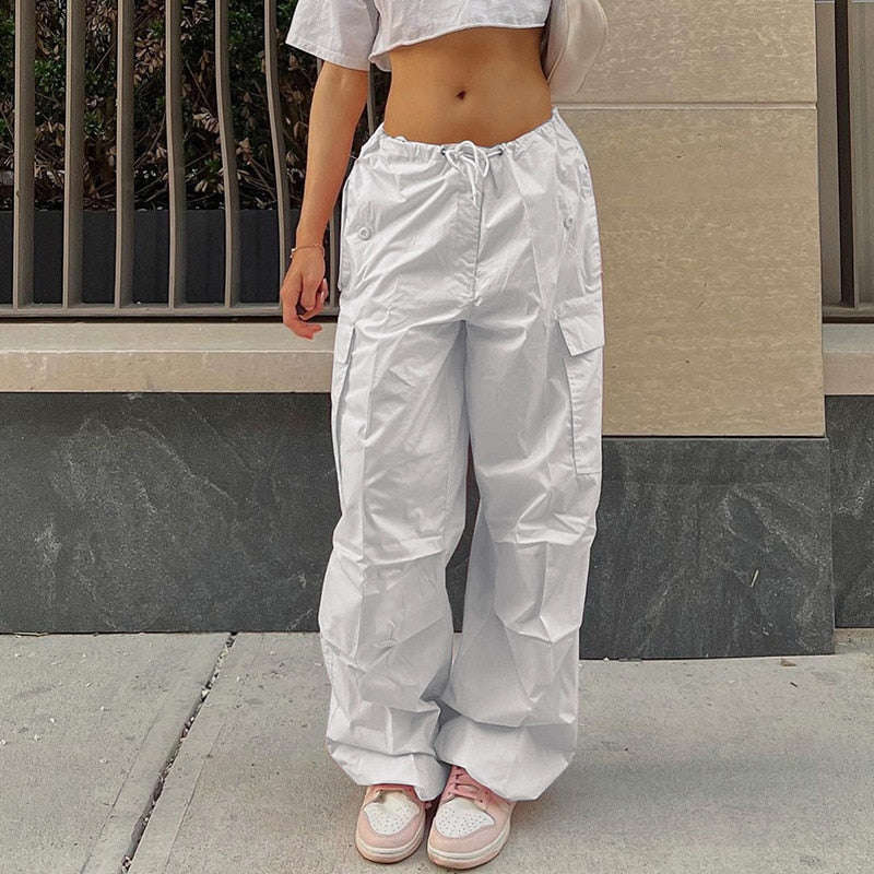 Oversized Plus Size Low Waist Loose Baggy Cargo Sweatpants for Women