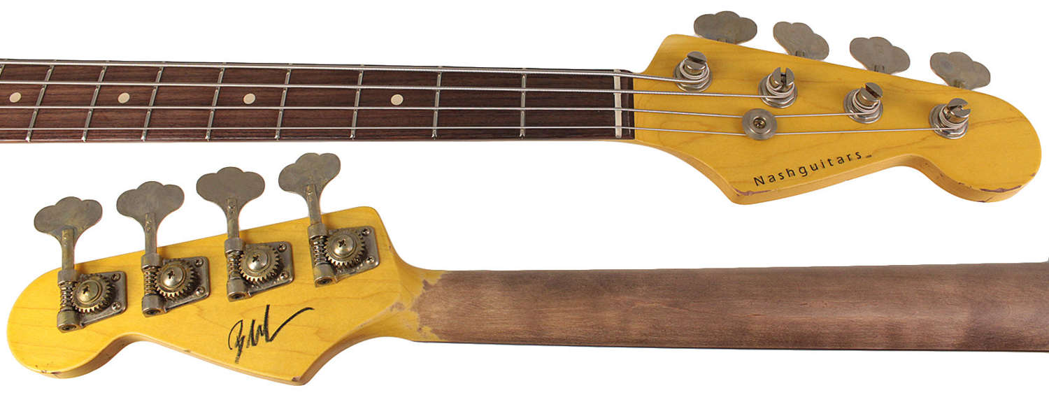 Nash PB-63 Bass Guitar, Sonic Blue, Heavy Aging